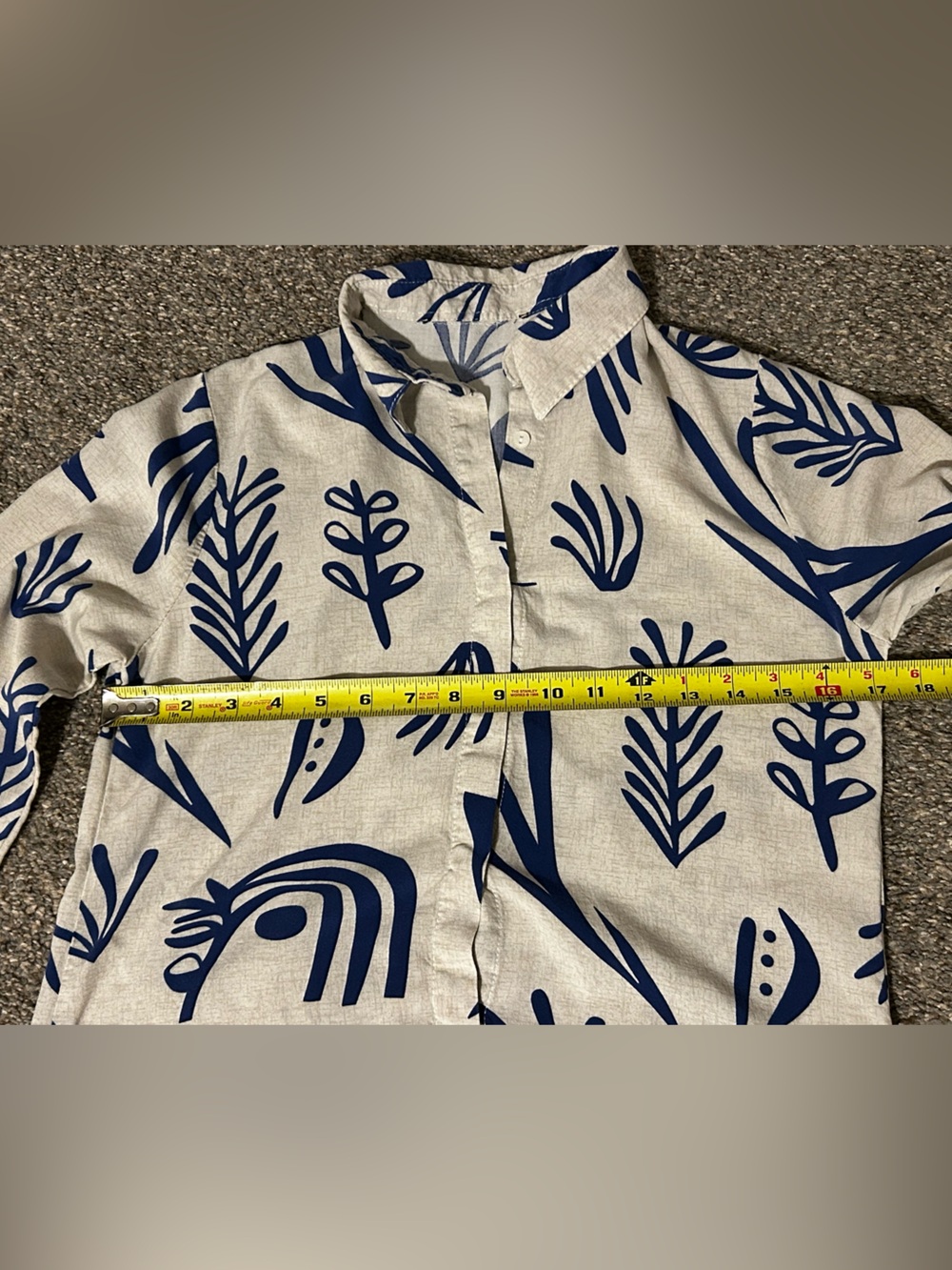 Polo Live Blue Abstract Cotton Tunic Shirt Dress Coastal Grandma Boho - Picture 6 of 7